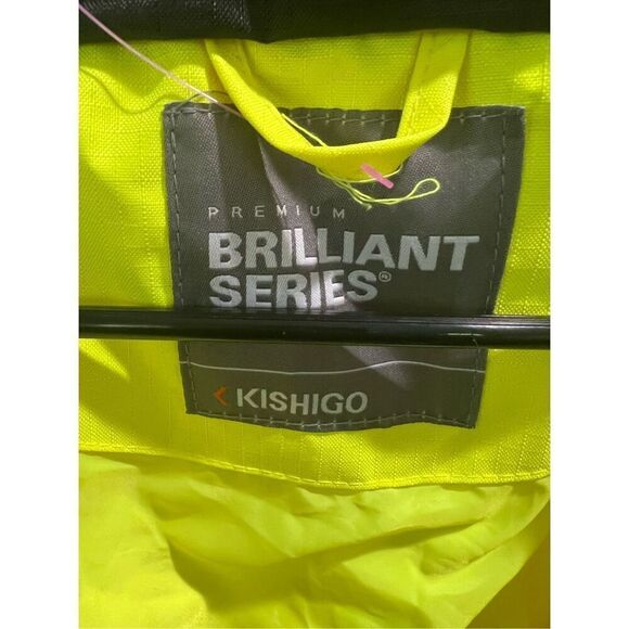 ML Kishigo Mens Jacket 2X Yellow Brilliant Series Reflective Double Zip - Picture 7 of 12